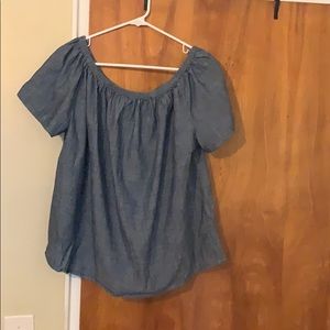 Gap chambray off the shoulder top
